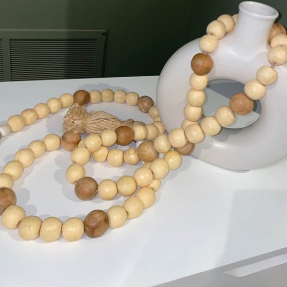 N/A Other - New Decorative Farmhouse & Country Garland Bohemian Wood Tassel Table Beads